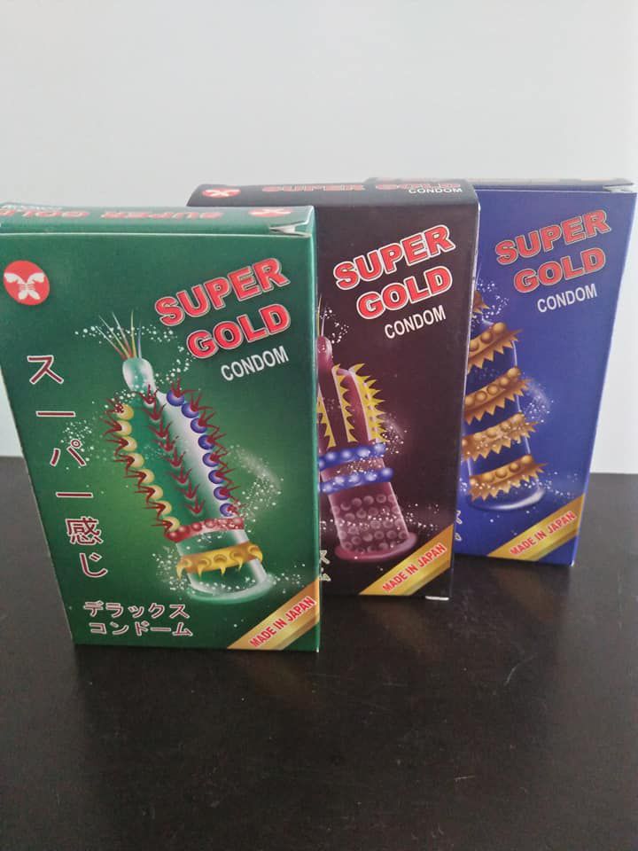 Bao cao su gai Super Gold gân gai bi-BCSGĐ401| Bao cao su siêu gâm gai dụng cụ đồ chơi siêu sướng