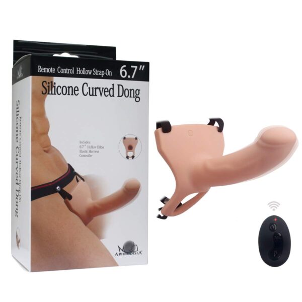 Dương vật giả rỗng ruột điều khiển từ xa Curved Dong USA – DVDĐ495 | quần dương vật rỗng đồ chơi đôn dên cho nam giới